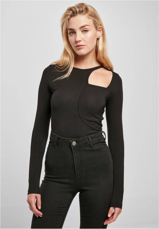 Urban Classics Organic Cut Out Longsleeve Bodysuit - Black - 5XL