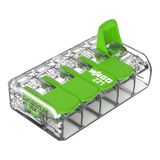 WAGO Green Range 5-draads klem I tot 6 mm² I 5-geleider verbindingsklem met hendels voor alle soorten ladders te steken I 221-625 I 6 stuks