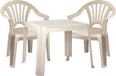 Forte Plastics Sièges d'enfant 4x avec table set - extérieur/intérieur - beige - plastique - meubles de jardin