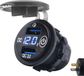 ProRide Chargeur USB de voiture 12V 2 ports avec interrupteur et voltmètre - Montage encastré - QC3.0 - Prise USB pour voiture, bateau et camping-car - Bleu