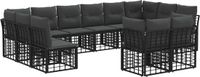 vidaXL - Bank loungeset - Polyester - Zwart en donkergrijs