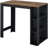 [en.casa] Bartafel Danderyd met 3 planken 120x60x105,5 zwart en houtkleurig