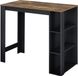[en.casa] Bartafel Danderyd met 3 planken 120x60x105,5 zwart en houtkleurig