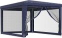 vidaXL Partytent met 4 mesh zijwanden 3x4 m HDPE blauw