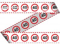 Folat 40 jaar versiering - 2x stuks - afzetlint - plastic - 15 meter