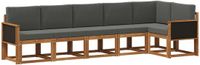 vidaXL - Hoek loungeset - 6 zitplekken - Polyester - Natuurlijk en antraciet