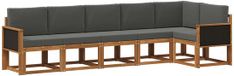 vidaXL - Hoek loungeset - 6 zitplekken - Polyester - Natuurlijk en antraciet