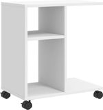 vidaXL Bijzettafel met wieltjes, wit, 50 x 30 x 55 cm, bewerkt hout