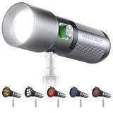 NEEWER BASICS RGB Fotografie Zaklamp met 4 Kleuren/20 Gobo Filters/7500mAh, 10W Draagbare LED Video Spotlight Aluminiumlegering Patroon Omgevingslicht Zonsondergang Licht voor Video Opname Studio