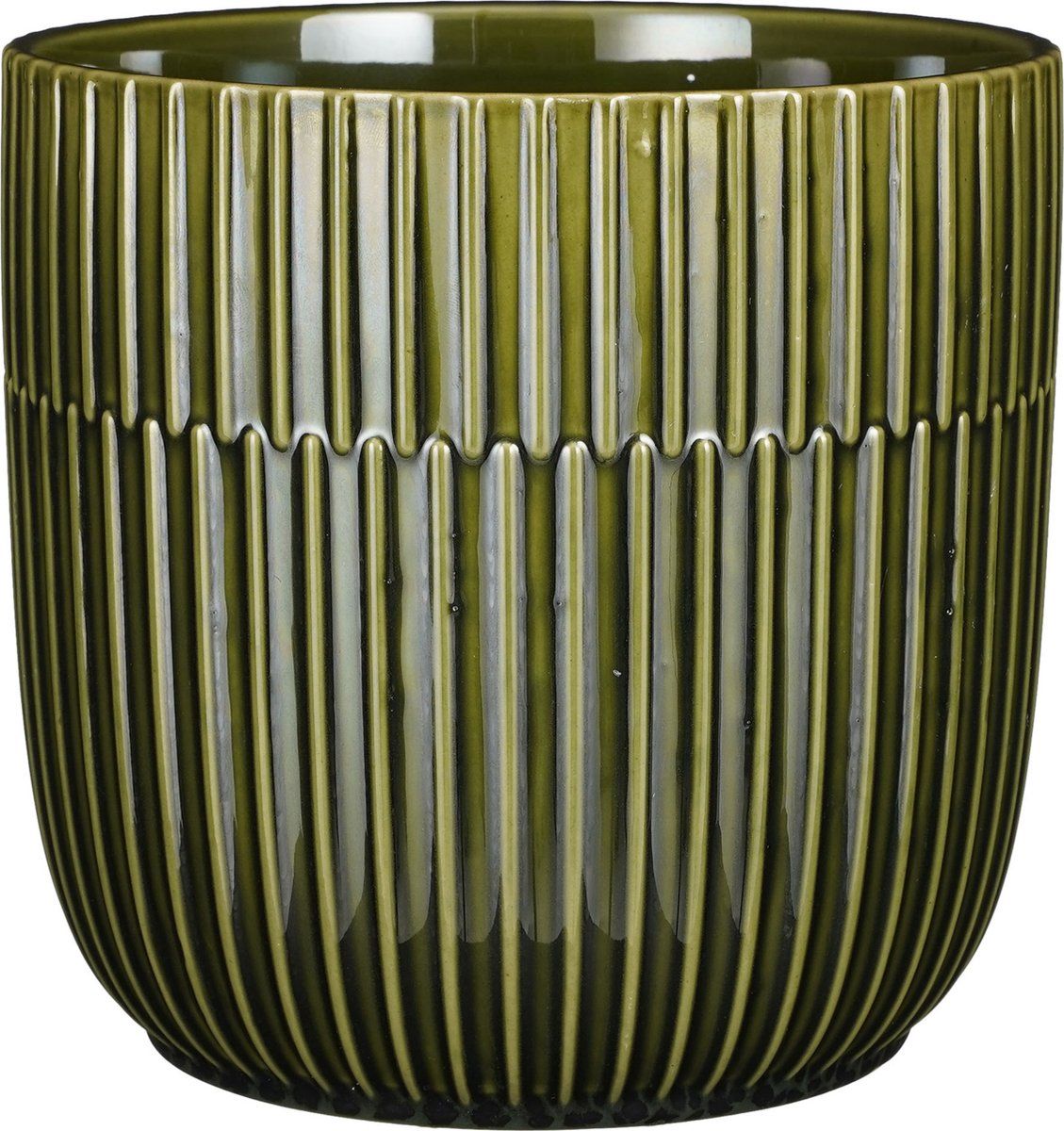 Mica Decorations - Plantenpot - keramiek - glans donkergroen - D19/H18 cm