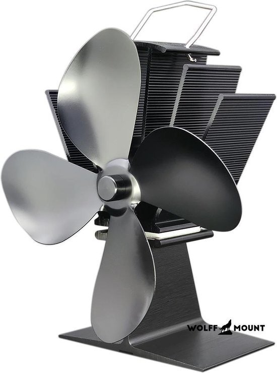 WOLFF MOUNT Kachel-Haardventilator 4 Bladen - Eco Fan - Warmte aangedreven ventilator