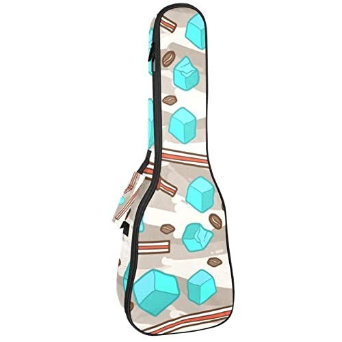 Mersov Tenor Ukulele Gigbag Waterdichte Ukelele Case Gewatteerde Rugzak, Geweldig voor Sopraan Concert (21/23/24") Iced Coffee Patroon