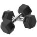 Homcom Halterset van 4 kg met metalen verbindingsstang en zeshoekige kopgewichtset 8 kg totaal voor training