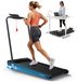 Merach tapis de course 2-en-1 avec 6% d'inclinaison, vitesse 1-12 km/h, 3,0 CV, connectivité application, télécommande, adapté jusqu'à 136 kg, écran LED.