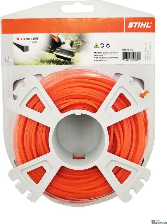 Stihl - Maaidraad - Vierkant - Oranje | Ø 2,4 MM x 41,0 M | 00009302640
