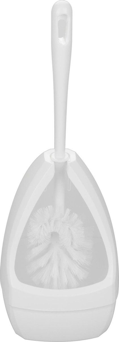 Brumag WC-borstel/toiletborstel met randreiniger met houder wit 39.5 cm van kunststof - Toiletgarnituur