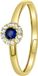 Lucardi Dames ring met wit&blauwe zirkonia - Ring - Cadeau - 14 Karaat Goud - Geelgoud