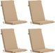 vidaXL - Coussin - pour - chaise - à - dossier - haut - GEMERT - 4 - pce - 100% - Polyester - Sable