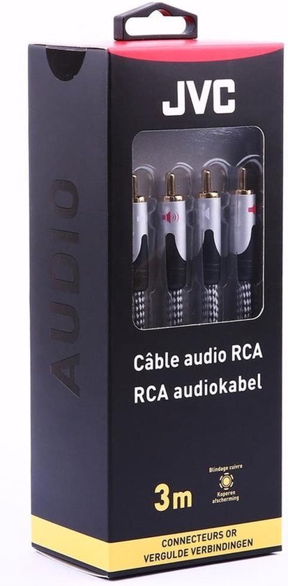 JVC analoge audiokabel 2 RCA CABLE MALE / MALE 3 M