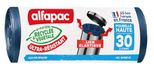 Alfapac 15 vuilniszakken, 30 l, hoge afvalemmer met elastische band, zeer robuust, gemaakt in Frankrijk, gerecycled en plantaardig bi-materiaal