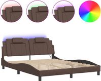 vidaXL Bedframe "Viana" met LED-verlichting, zonder matras, bruin, 160x200 cm