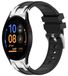 Wigento Samsung Galaxy Watch FE 40mm: siliconen horlogeband met snelsluiting, zilveren gesp, vervanging, zwart