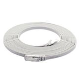 1aTTack.de 10m - wit - 1 stuk Cat7 platte kabel netwerkkabel Cat 7 onbewerkte kabel Gigabit LAN (10 Gbit/s) platte lintkabel installatiekabel patchkabel platte slanke RJ45-connector Cat6a