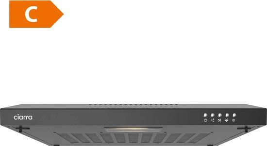CIARRA CBCB6903 - 60cm Onderbouw Afzuigkap Zwart - inclusief koolstoffilter - 220m3