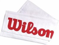 Wilson handdoek wit met rood logo katoen 25 x 75 cm