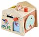 LILLIPUTIENS, Maison à cacher, jouet en bois, à partir de 12 mois | Maison de jeu pour bébés, cachette avec 2 figurines en bois, portes, rabats en silicone, roue, élément coulissant et pop-up