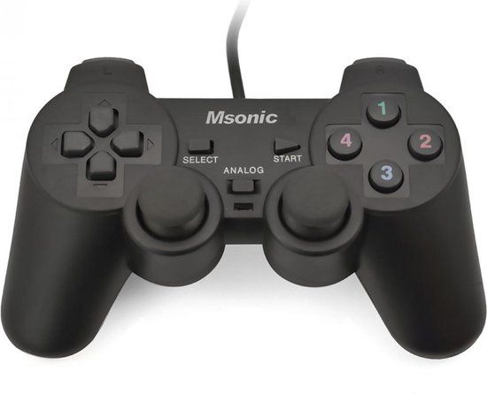 Msonic MN3329BK Gamepad - Zwart - Windows - 10 Knoppen - Vibratie