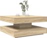 vidaXL Table basse pivotante à 360 degrés 70x70x34,5 cm couleur chêne sonoma