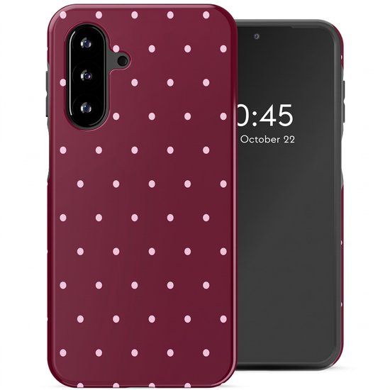 Selencia Hoesje - Geschikt voor Samsung Galaxy A17 (5G) / A17 (4G) - Backcover - Happy Dots Burgundy