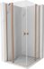 Mexen Mist Duo cabine de douche à charnières 95 x 95 cm, transparent, cuivre brossé
