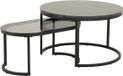 Bendt Salontafel 'Flemming' Set van 2 stuks, Marmerlook en glas