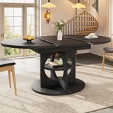 STILVORA Eettafel - Uitschuifbaar - Walnoot - MDF Metaal - 110-150x110x76 Cm