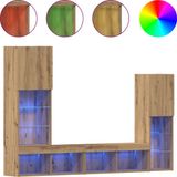 vidaXL TV-kast, 4 stuks, ambachtelijk eiken, bewerkt hout