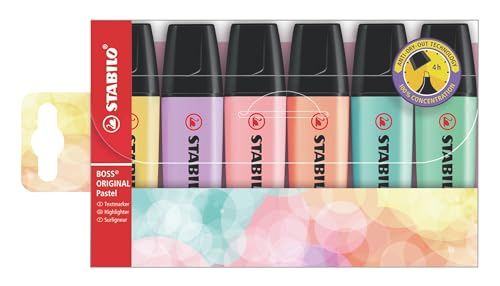STABILO BOSS ORIGINAL Pastel Markeerstift - Etui met 6 kleuren