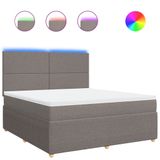VidaXL Boxspringbed met matras, taupekleurig, 180x200 cm, met stoffen bekleding