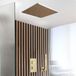 Hudson Reed Lyra Moderne Luxe Thermostatische 2-Weg Douchekraan met Omstel, Douchekop en 40cm Inbouw Plafond Douchekop - Satijn Goud