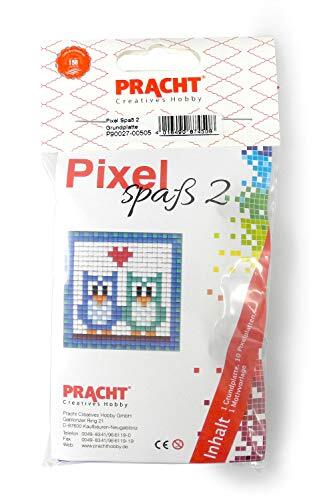 Pracht Creatives Hobby Pixel P90027-00505 Leuke knutselset uilen, voor kinderen, kleine pixelafbeelding op bodemplaat, eenvoudig insteeksysteem met steentjes van bioplastic, zonder strijken en lijmen