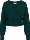 WE Fashion Dames trui met overslag - Dark green - XXL