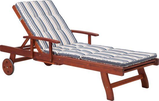 Beliani MARLBORO / JAVA / TOSCANA - Acacia Wood Dark Wood Color Reclining Chair