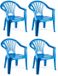 Trendoz Stoeltjes voor kinderen - 4x - blauw - 50 cm - voor binnen en buiten - kunststof