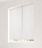 LINDER Gordijn, paar beglazingen, stangdoorvoer, azuurwit, 45 x 120 cm, 100% polyester, Oeko TEX gecertificeerd, geweven en geverfd in Frankrijk, collectie matte tamine