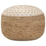 VidaXL Poef handgemaakt 45x30 cm jute wit