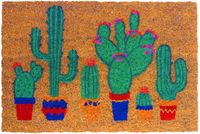 Merkloos Relaxdays Deurmat kokos - cactus - 60x40 cm - antislip
