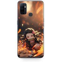 Maniacase Etui Oppo A32 Demon Slayer Nezuko 3D kunst anime Manga kopie