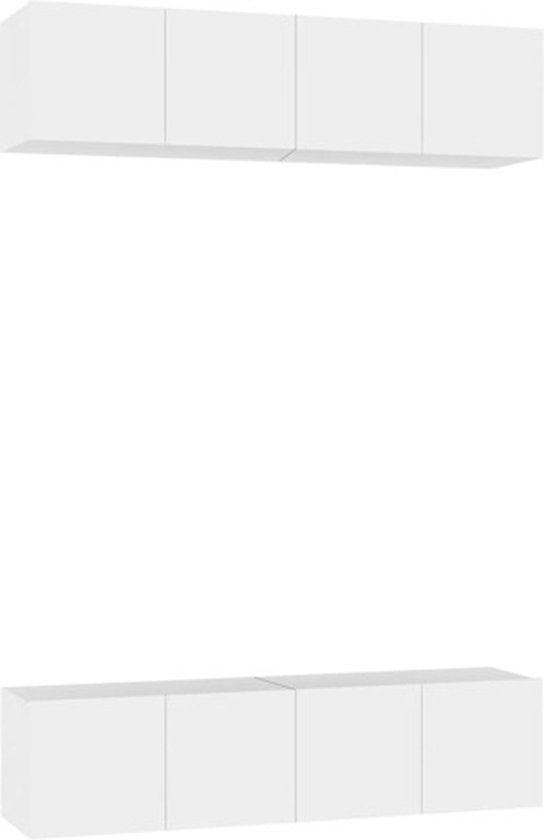 vidaXL Tv-meubelen 4 stuks 60x30x30 cm bewerkt hout wit