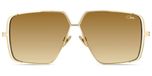Cazal Lunettes de soleil unisexe doré géométrique jaune 59mm